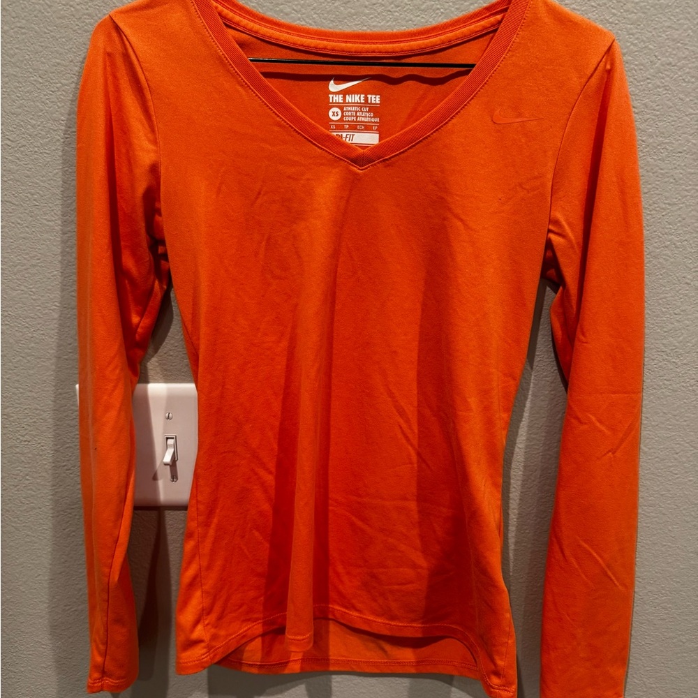 Nike Women's Vivid Orange Long Sleeve Tee